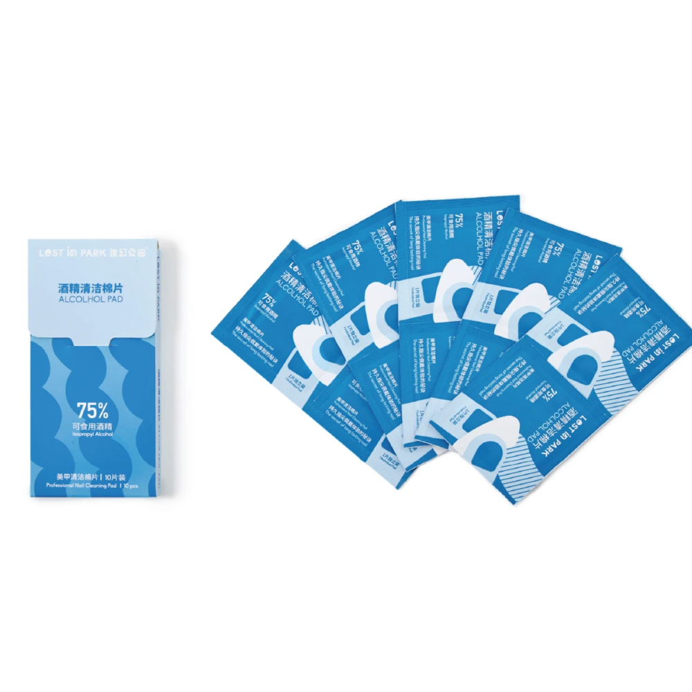 alcohol pads full set on white background