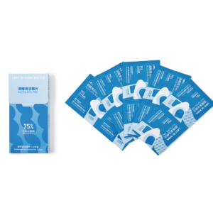 alcohol pads full set on white background