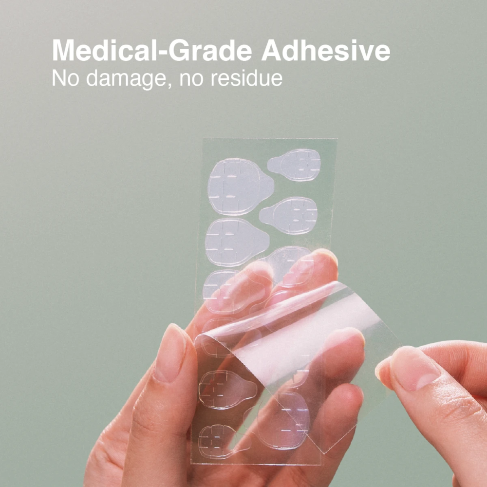 peeling jelly glue tab from backing sheet